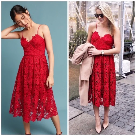 COPY - Anthropologie Donna Morgan Lace Midi Dress
